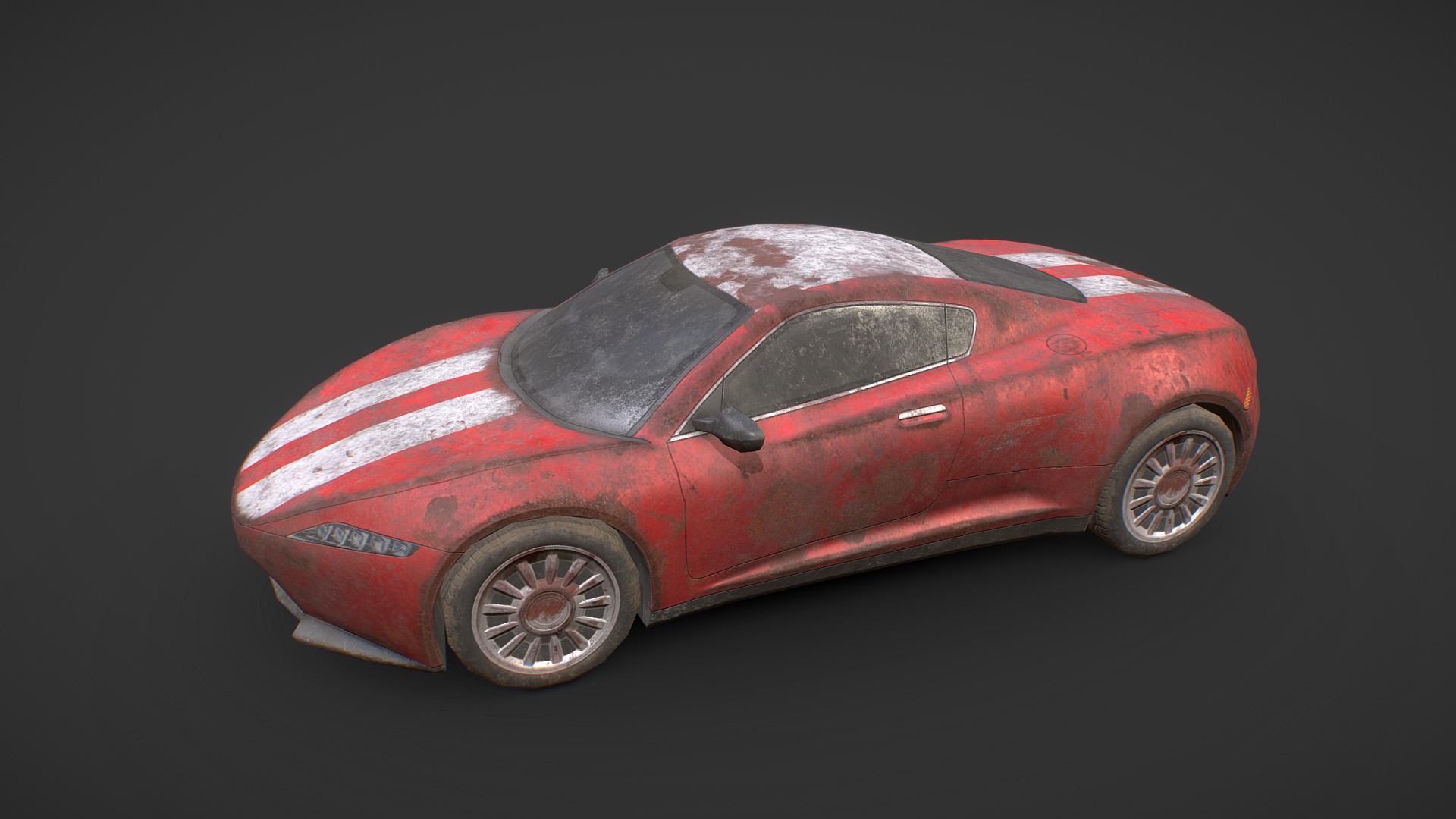 3D model Generic Sport Car Rusty Red - This is a 3D model of the Generic Sport Car Rusty Red. The 3D model is about a red toy car.