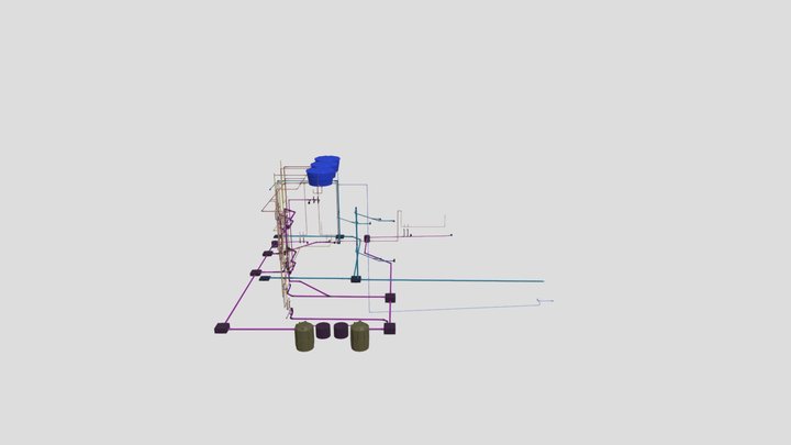 Hidrossanitário Pousada 3D Model