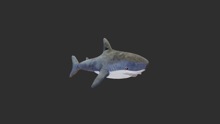 3D scaned Shark plush toy 3D Model