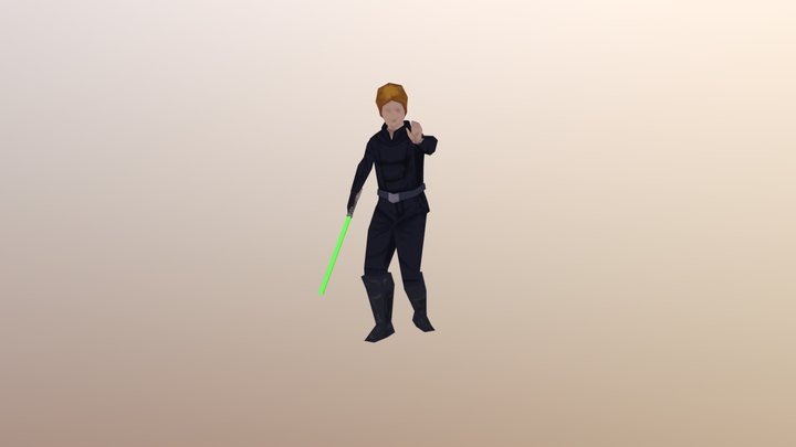Dark Luke Skywalker PS1 Style 3D Model