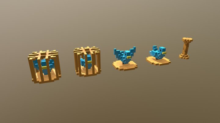 [Deco] Caged Bird 3D Model