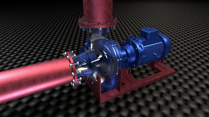 Centrifugal screw pump for handling fish & more 3D Model
