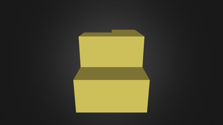 Yellow Puzzle Cube Part 3D Model