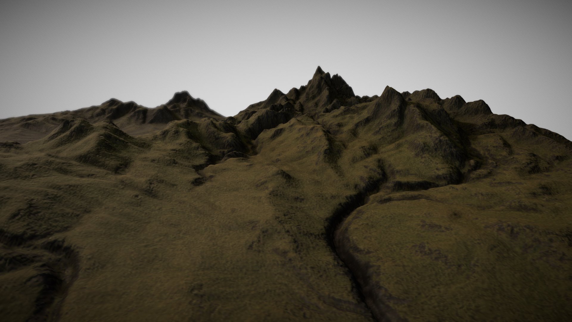 3D model Iceland Landscapes - This is a 3D model of the Iceland Landscapes. The 3D model is about a desert landscape with a road.
