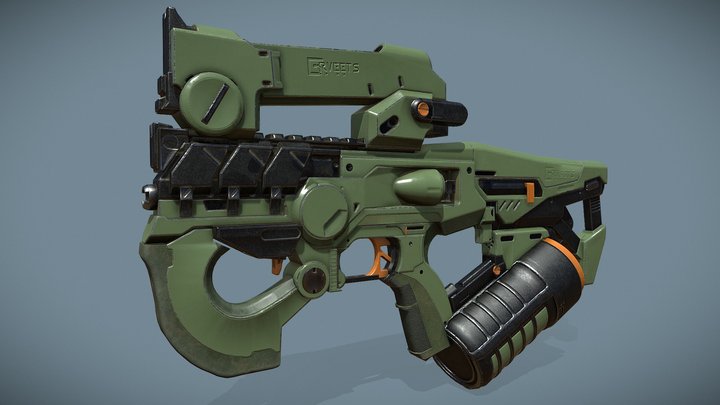 Sci fi machine Gun 3D Model