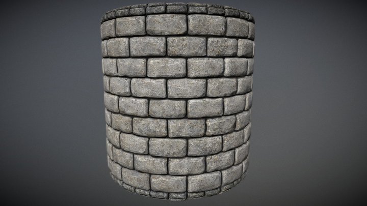 Stone Dungeon wall. 3D Model