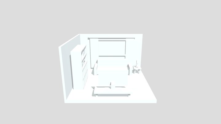 Isometric Living Room 3D Model