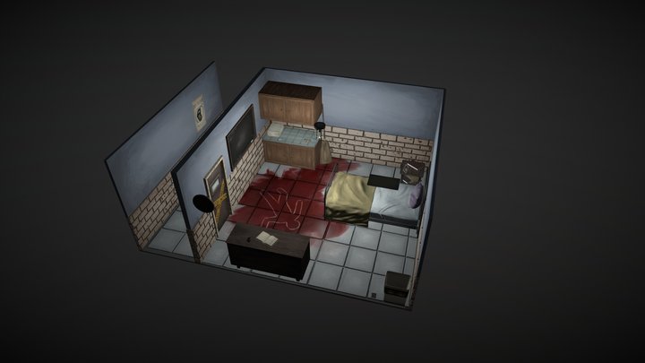 Hospital Room 241 Diorama 3D Model