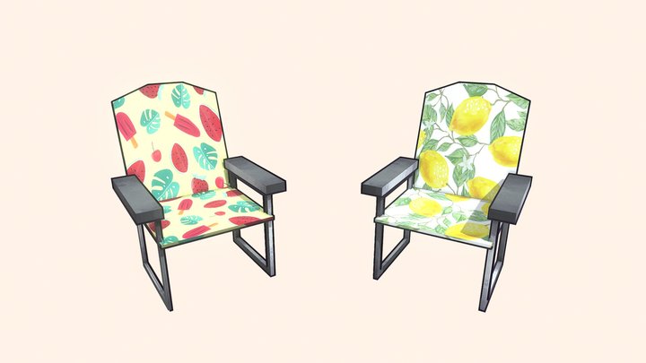Cartoony Garden Chairs [Free] 3D Model