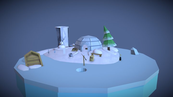 Snowy Island 3D Model