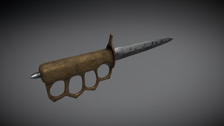 1918  WWII Trench Knife 3D Model