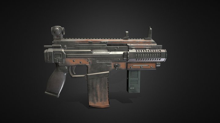 | Gun | optimize low 10k tris for game full data 3D Model