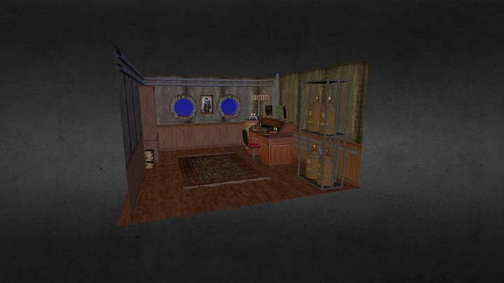Steampunk Control Room 3D Model