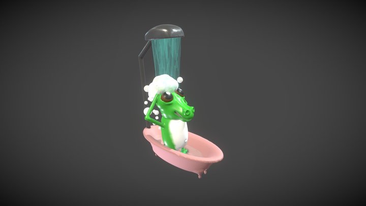 Lizard shower cute 3D Model