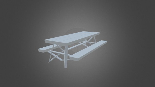Triangulated Picnic Table 3D Model