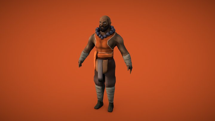 Warrior Monk 3D Model