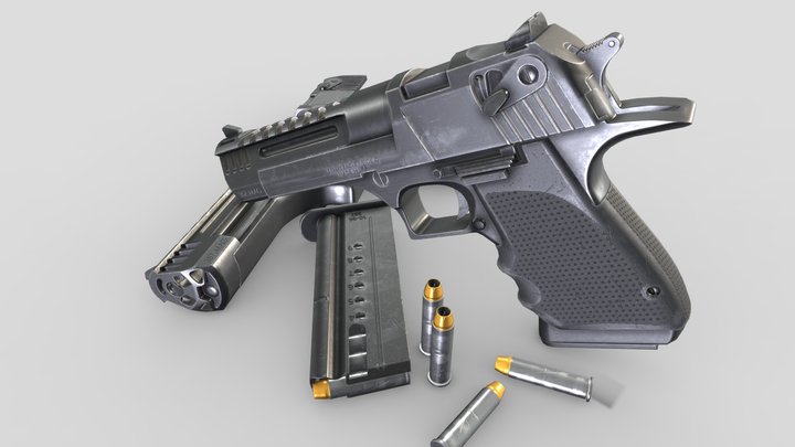 Desert Eagle Magnum L5 .50AE lowpoly 3D Model
