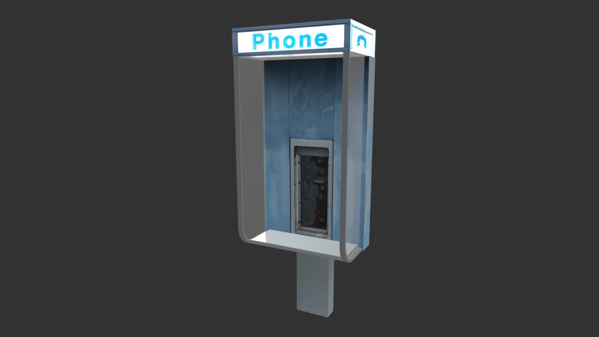 Phone Booth - Low Poly, Textured, Emissive - Download Free 3d Model By 