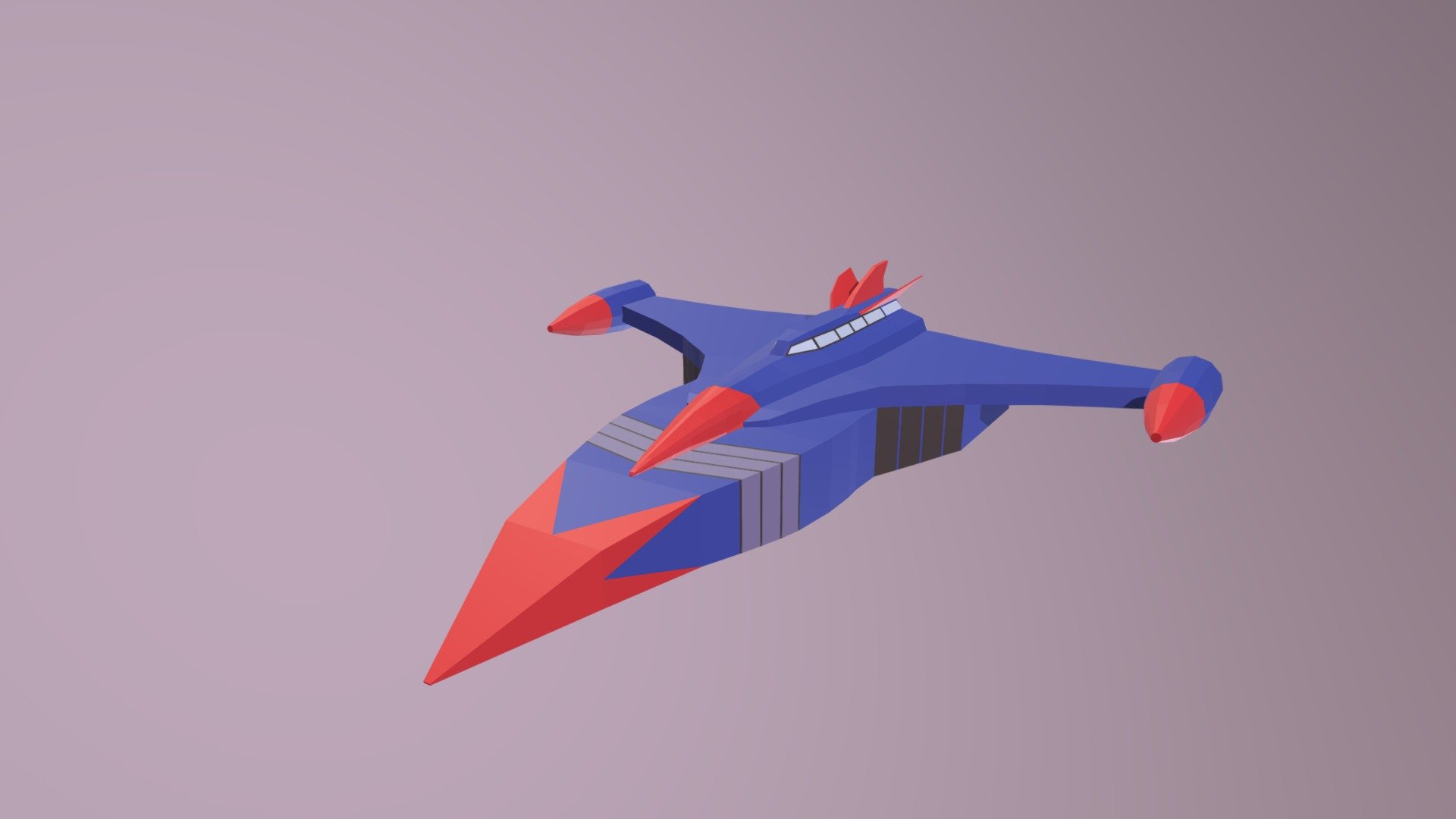 Low Poly Cartoon God Phoenix Spaceship