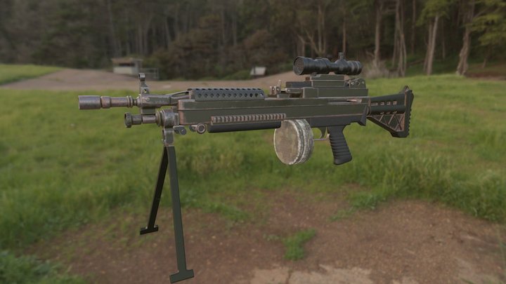 M249 Machine Gun High 3D Model