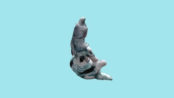 God-like figure sitting cross-legged on lion he 3D Model