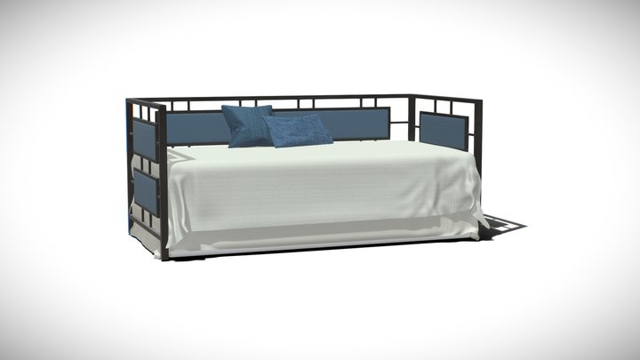 Daybed with metal frame 3D Model