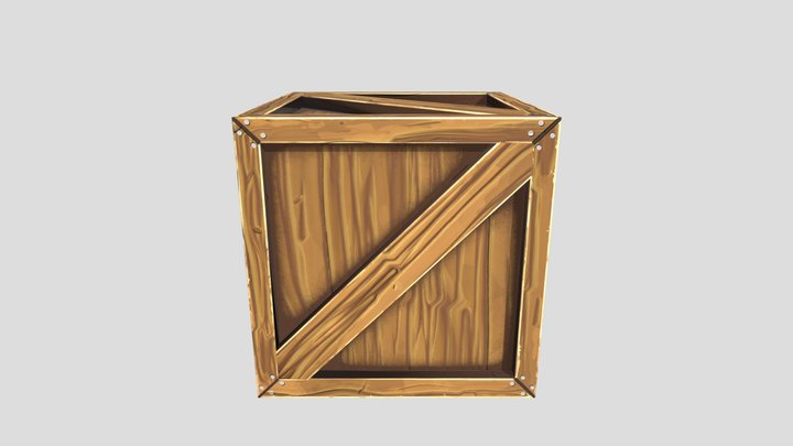 Wooden Box Asset 3D Model