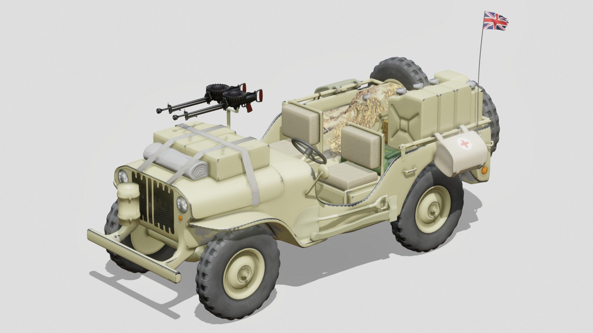 Willys Jeep Sas Desert Patrol Car - Download Free 3d Model By Mateusz 