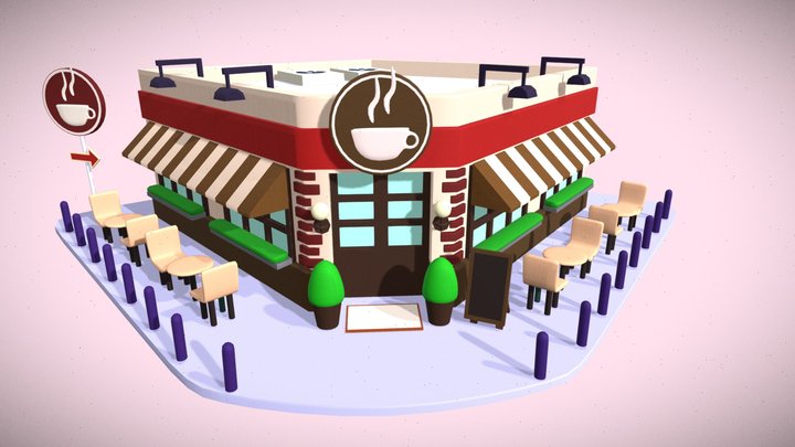 A little Coffe Bar 3D Model