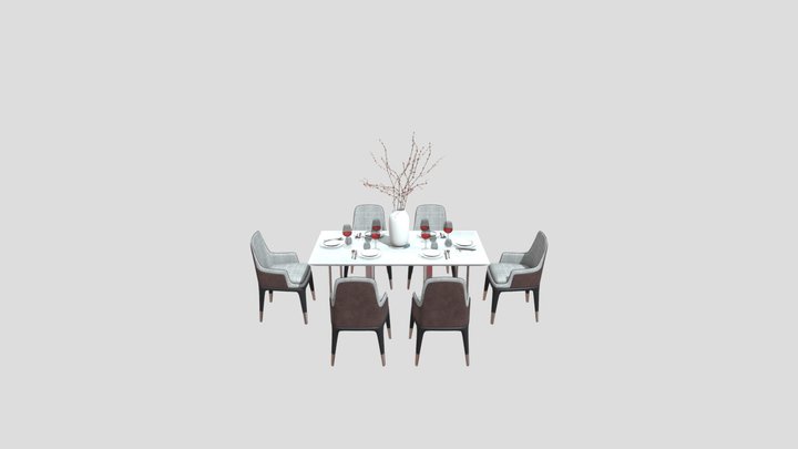Modern Dining Table 3D Model