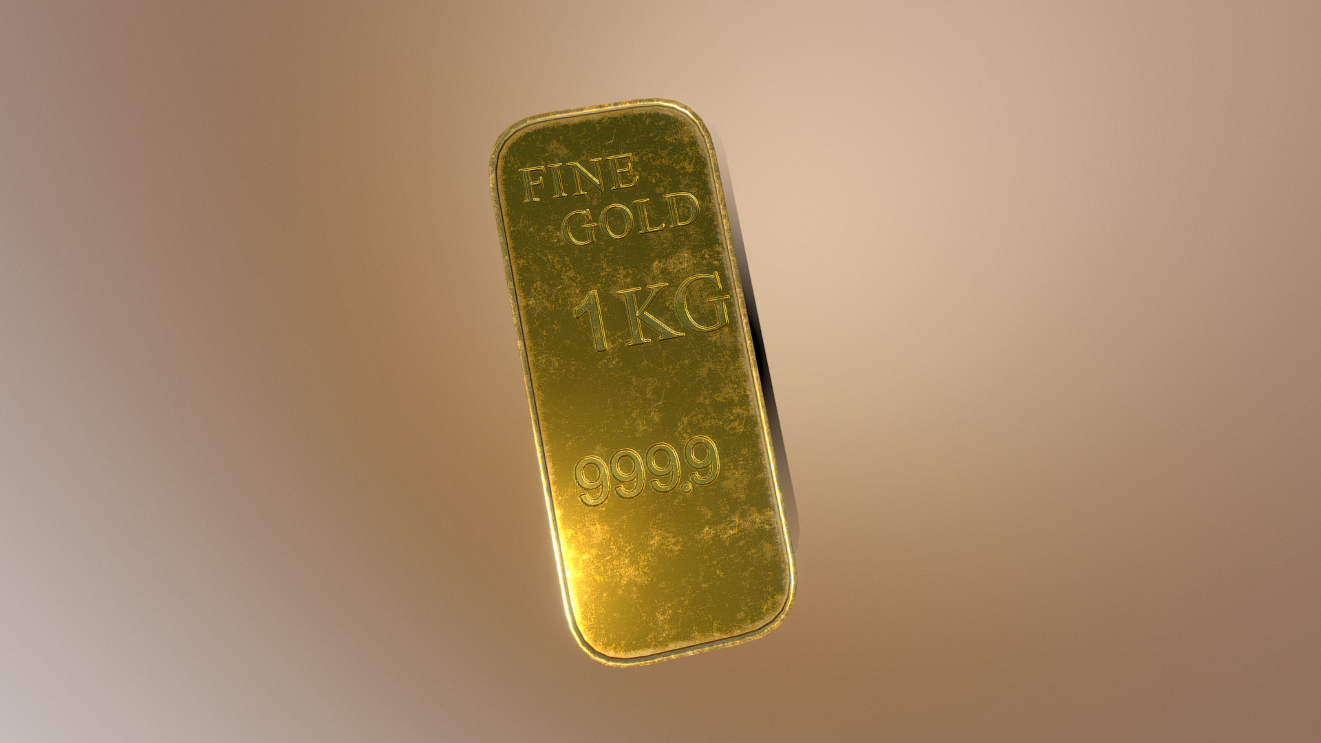 3D model HIE Bullion N1 - This is a 3D model of the HIE Bullion N1. The 3D model is about a green and gold can.