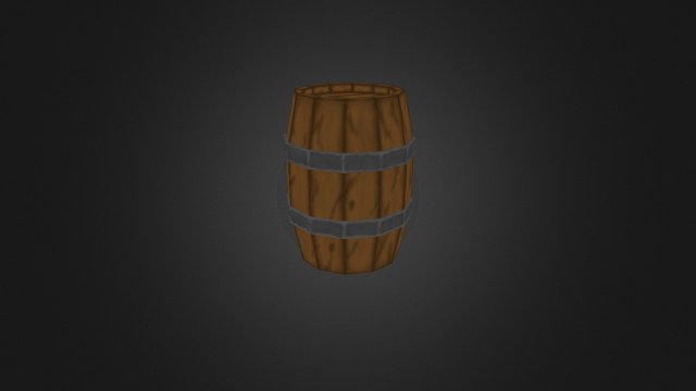 Low Poly Barrel 3D Model
