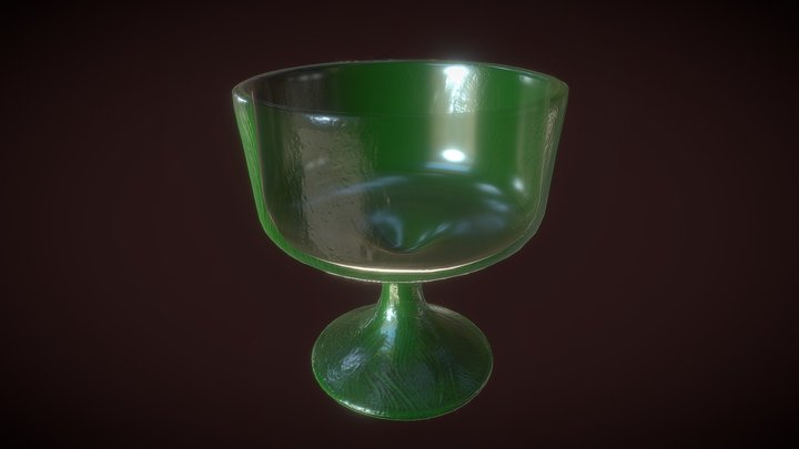 Hoosier Glass Green Footed Bowl 3D Model