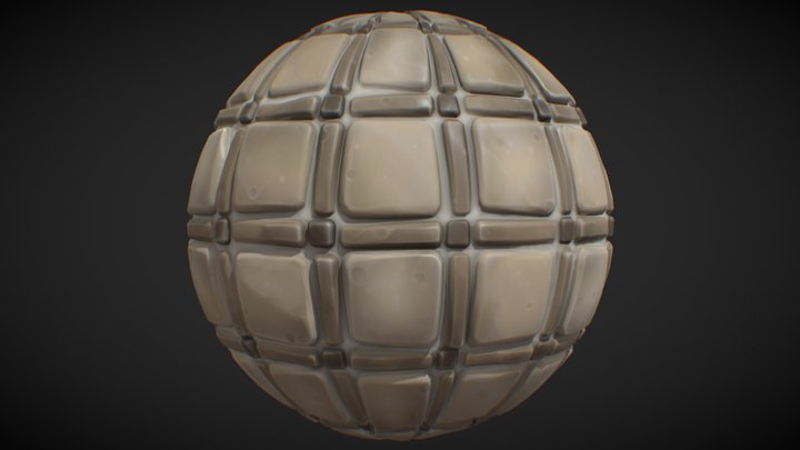 Stylized Floor Stone SF Pattern 3D Model