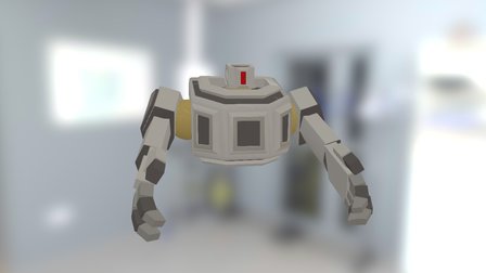 Worker Robot Low Poly 3D Model