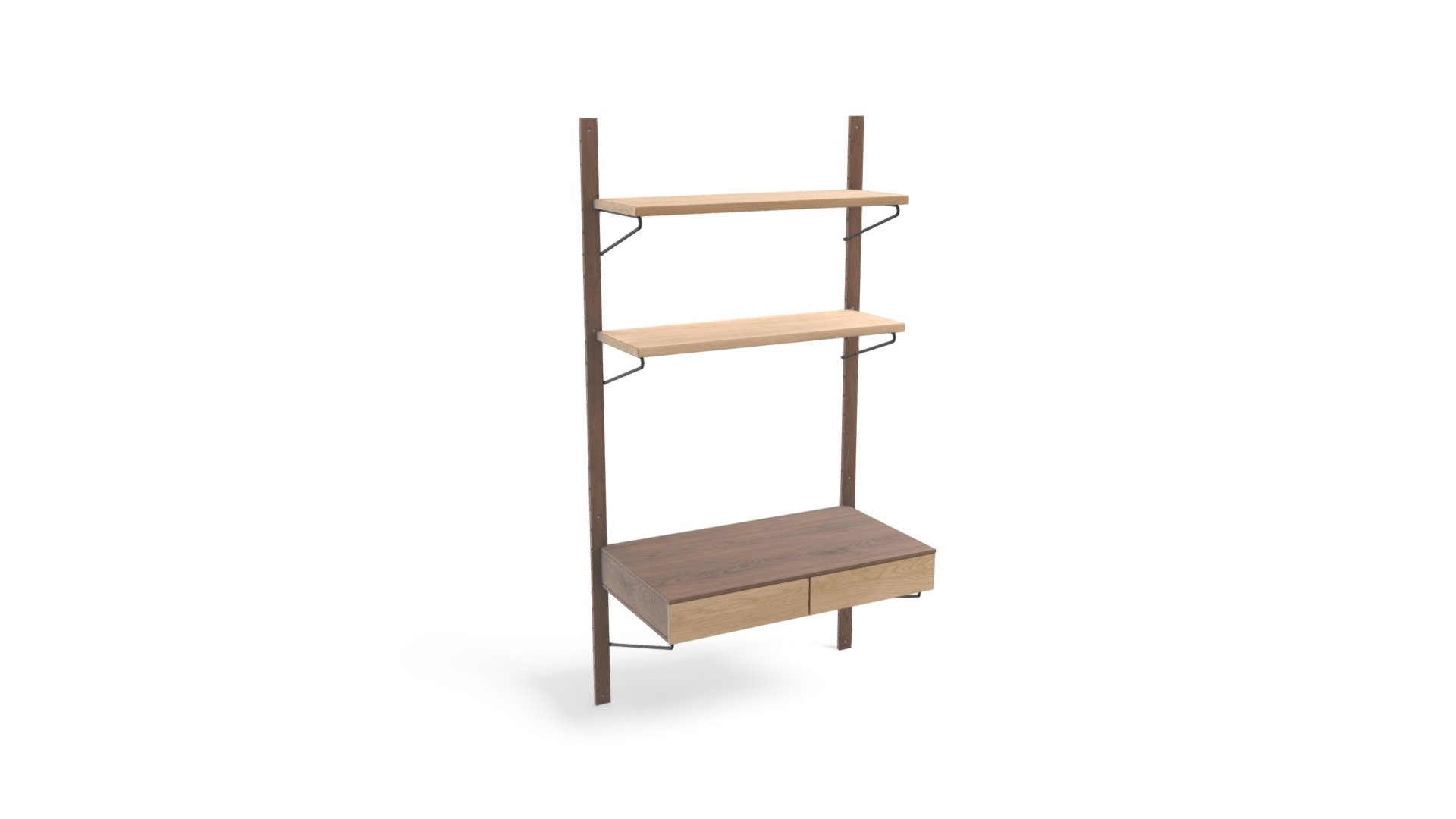 Jory Modular Desk, Walnut and Oak