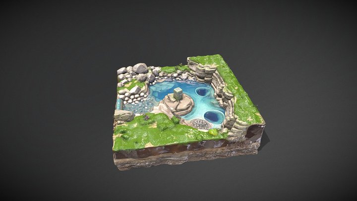 Ancient Spring Pond Diorama – Kostenloses 3D-Modell STL