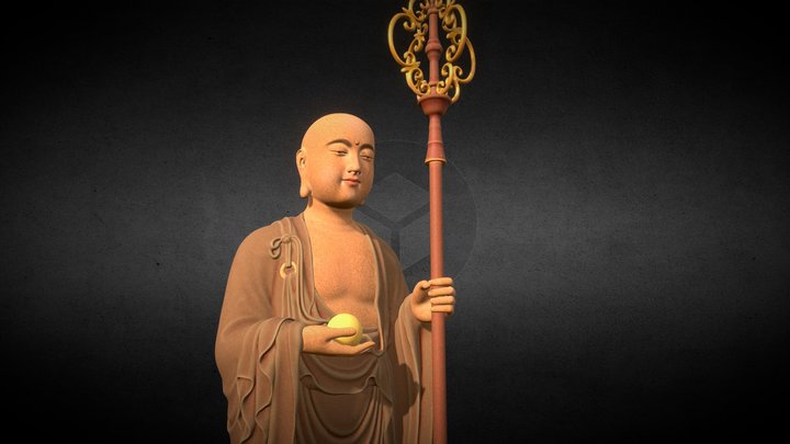 Ksitigarbha Bodhisattva - Statue 3D Model