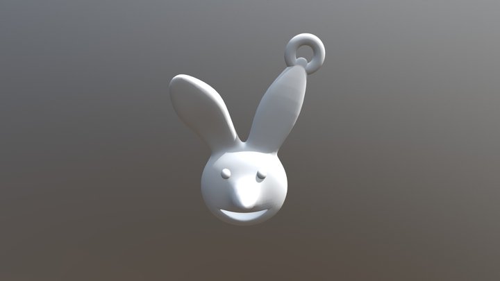 Easter Bunny Keychain 3D Model