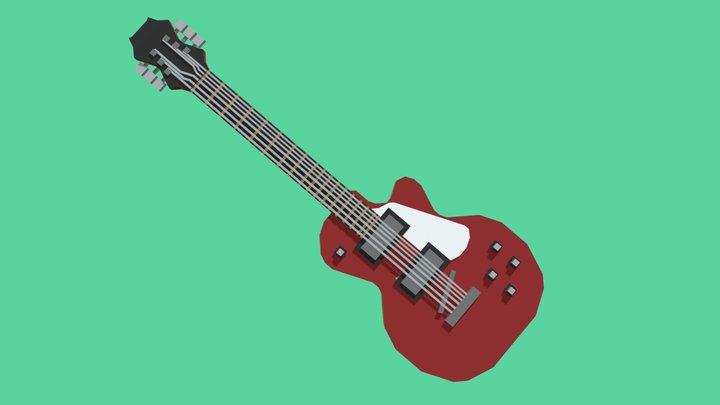 Electric Guitar / Low-Poly / Minecraft 3D Model