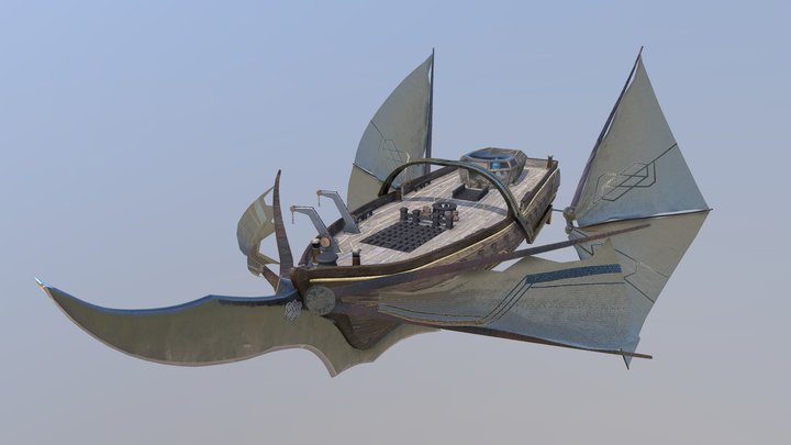 Fantasy Skyship 3D Model