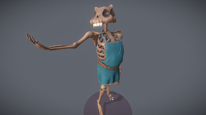 Cat Skeleton Pose 3D Model