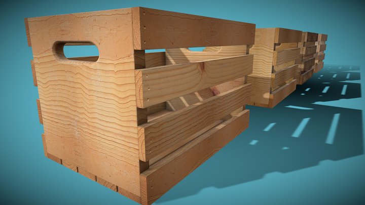 Simple Wooden Crates Type A 3D Model