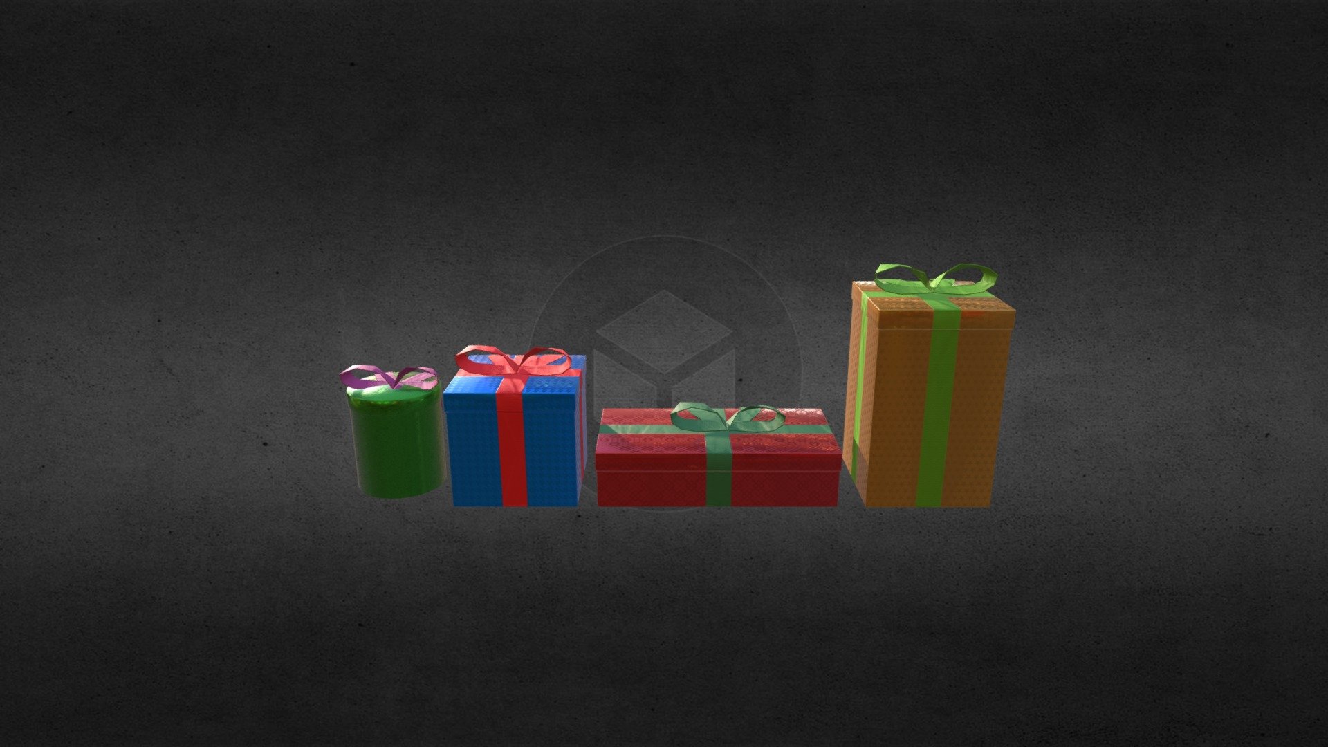 Christmas gift box Game Ready Low poly Buy Royalty Free 3D model