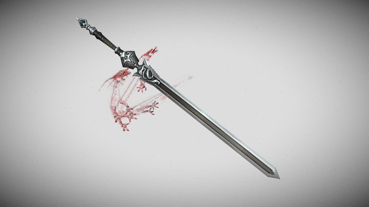 lowpoly Dragon sword – Modello 3D gratuito STL