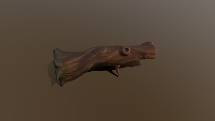 Stylized Fallen Tree 3D Model