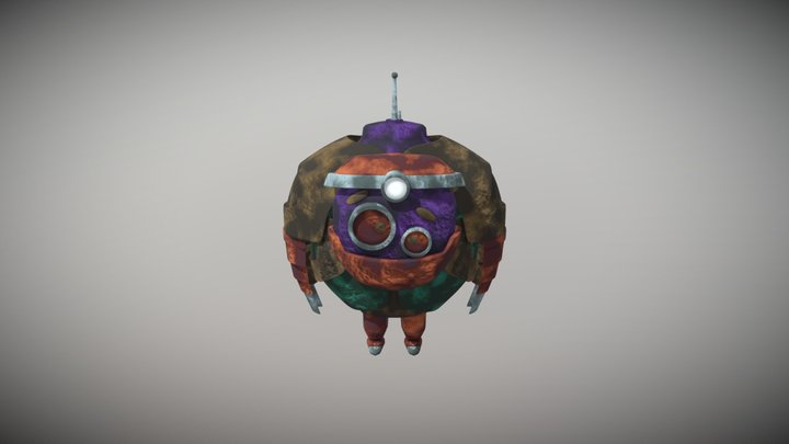 Rusted Happy Robot 3D Model