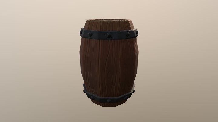 Stylised Barrel 3D Model