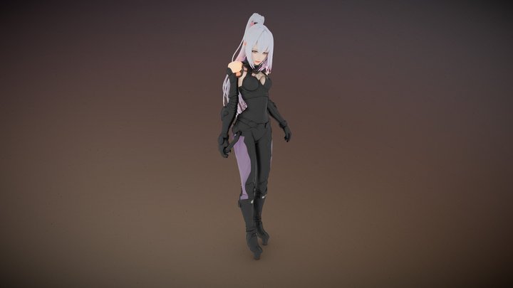 Sci-Fi Blade Goddess Futuristic Anime Warrior 3D Model