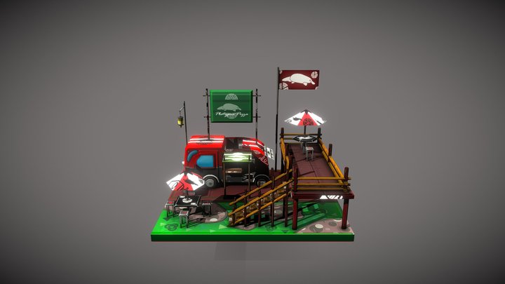 Platypus Pizza Van 3D Model